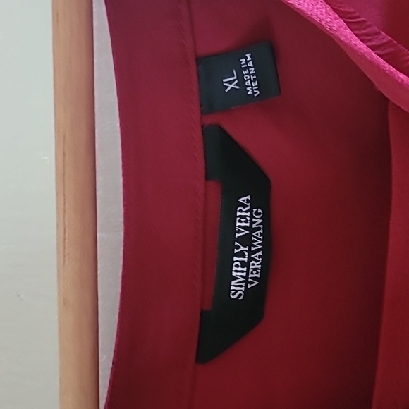3/4 Sleeve Deep Red Blouse - Simply by Vera Wang - Picture 5 of 6
